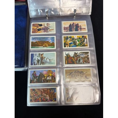 396B - Four Leather Collectors Card Albums containing Approx 50 Complete Sets of Brooke Bonds Tea Cards inc... 