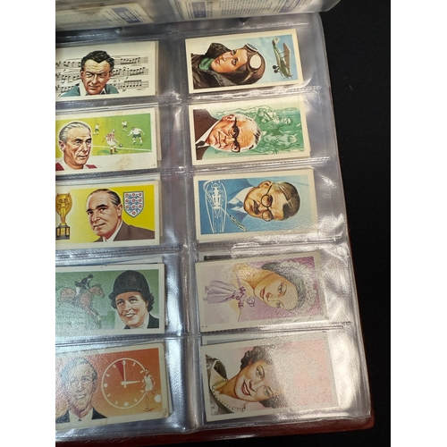 396B - Four Leather Collectors Card Albums containing Approx 50 Complete Sets of Brooke Bonds Tea Cards inc... 