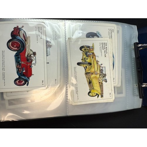 396H - An Album of Various Complete Sets of Car Themed Collectors Cards including Tom Thumb, Doncella, Mobi... 