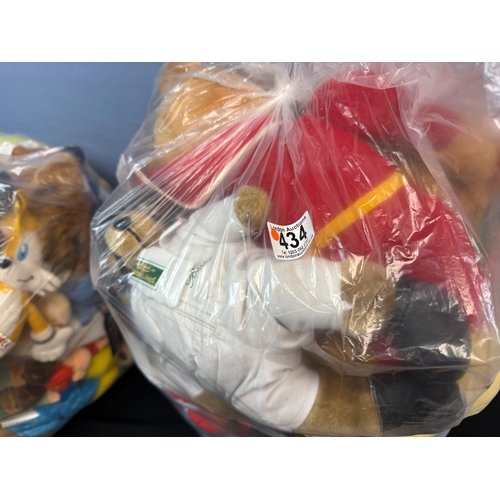 434 - Two Bags filled with Various Plushes and Soft Toys