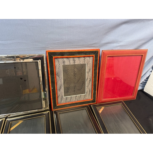 65 - Shelf of Very Good Quality Photo Frames including an example with 22ct Gold Enamel, Dorvilliers of P... 