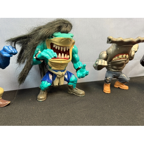 836A - Collection of Five Vintage 1994 Mattel Street Shark Action Figures