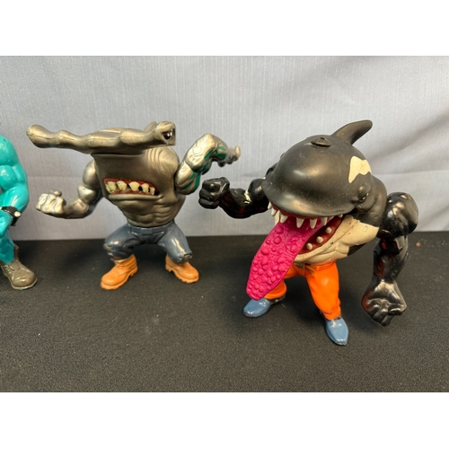 836A - Collection of Five Vintage 1994 Mattel Street Shark Action Figures