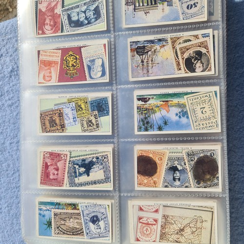 201C - An Album of Complete Cigarette Card Sets to include Stamps, Rugby and Football Themed Sets