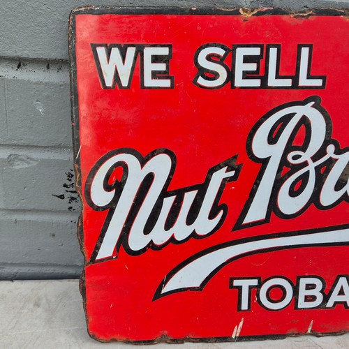 407 - An Adkin's Nut Brown Tobacco Doubled Sided Enamel Sign (38x30.5cm)