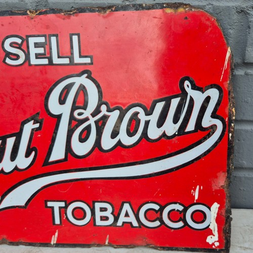 407 - An Adkin's Nut Brown Tobacco Doubled Sided Enamel Sign (38x30.5cm)