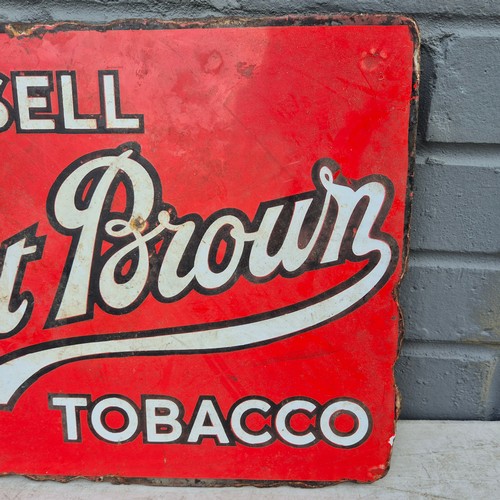 407 - An Adkin's Nut Brown Tobacco Doubled Sided Enamel Sign (38x30.5cm)