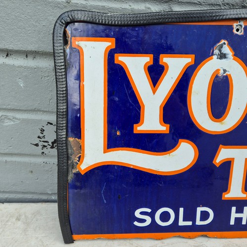 753 - A Lyons Tea Double Sided Enamel Sign (46x31cm)