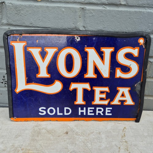 753 - A Lyons Tea Double Sided Enamel Sign (46x31cm)