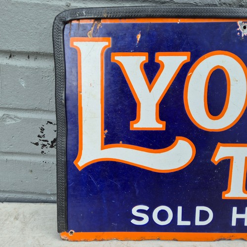 753 - A Lyons Tea Double Sided Enamel Sign (46x31cm)