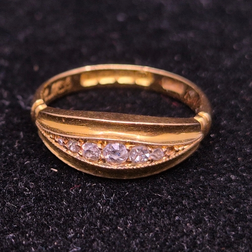 25 - An Art Noveau 18ct Gold and Diamond Ring Size L (3g)