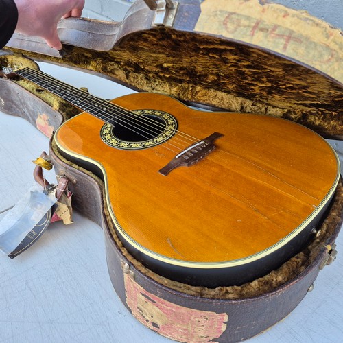 31 - An Ovation Ballandeer Left Handed Acoustic Guitar in Case