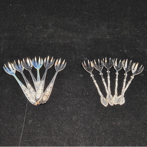 34 - Two Sets of Six Ice Cream Spoons, one set marked 