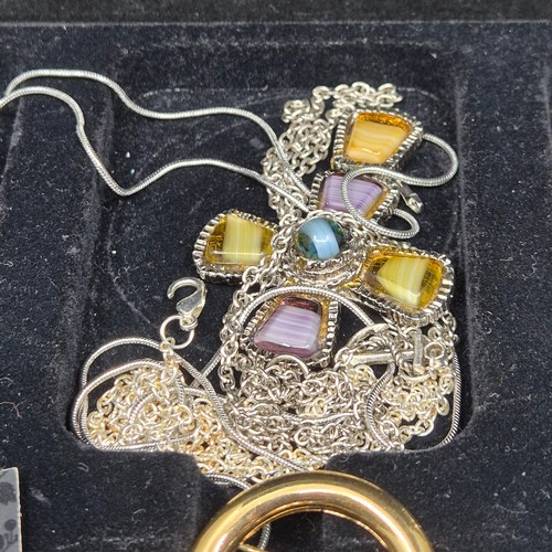 48 - A Mixed Lot of interesting Jewellery to include Brooches, Earrings, Necklaces etc in a Wooden Box