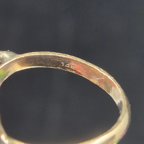 44 - A 14ct Gold Garnet Cluster Cocktail Ring Size K (7.32g)