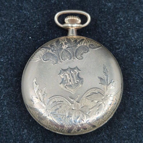 36 - An early 1900s Waltham Bond Street Gold Filled Pocket Watch with Rolled Gold Chain