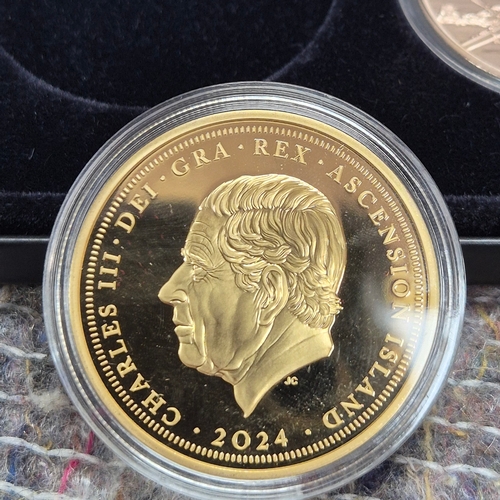 66 - A Set of Three Brilliant Uncirculated 5 Pound Coins from Ascension Island commemorating the 80th ann... 