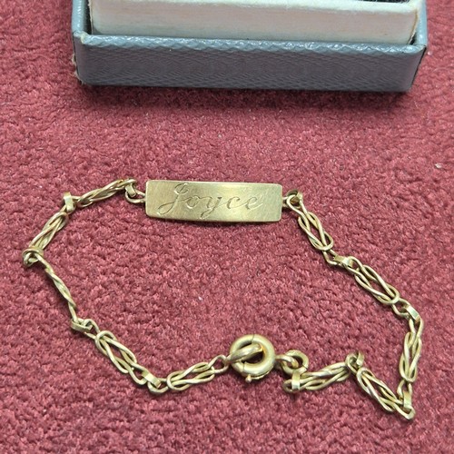 78 - A 9ct White Gold Wedding Band (4.7g), a Platinum Wedding Band (3.23g) and a Yellow Metal Baby's Brac... 