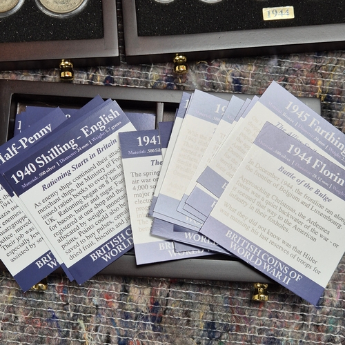 74 - British Coins of World War II set (1939-1945) A complete 7-drawer collector's cabinet containing Bri... 