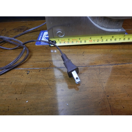 104 - A 1970s Pierre Cardin Brushed Aluminium Waterfall Table Lamp