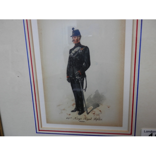 107 - Richard Simkin (1840-1926)60th King's Royal Rifles, 1868Framed Watercolour