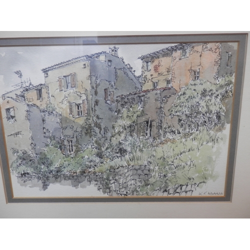 108 - Two Framed Military Prints and a Watercolour Signed K T Adams