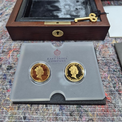 90 - A St. Helena 24ct Gold Proof Imperial Mohur Two Coin Set issued by The East India Company (total gol... 