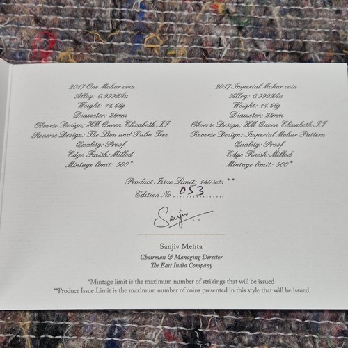 90 - A St. Helena 24ct Gold Proof Imperial Mohur Two Coin Set issued by The East India Company (total gol... 