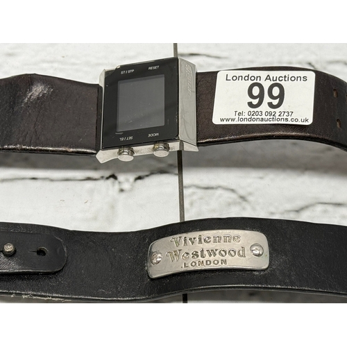 99 - A Retro Arnette Wrist Watch and a Vivienne Westwood Leather Bracelet