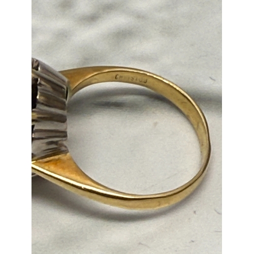 21A - A Hallmarked George Christou 18ct Gold Emerald (approx 3ct) and Diamond Ring Size K (4.3g)