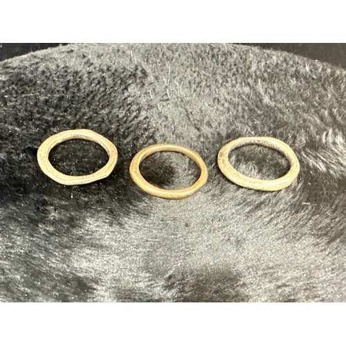 22B - Designer Jewellery: A Set of 3 John Rocha Rings, One 18ct Gold (4.35g) and Two Silver (10g) all Size... 