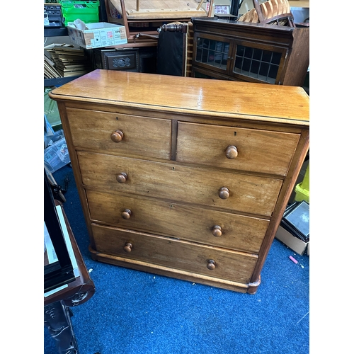 1463 - A 19th Century Mahogany 2 Short over Three Long Chest of Drawers (approx 120cm x 51cm x 119cm)