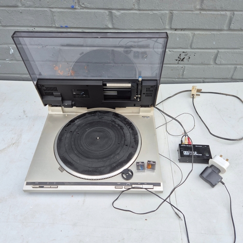 139 - A 1980s Technics SL-QL1 Quartz Lock Turntable together with an LD Systems PPA2 Phono Amplifier
