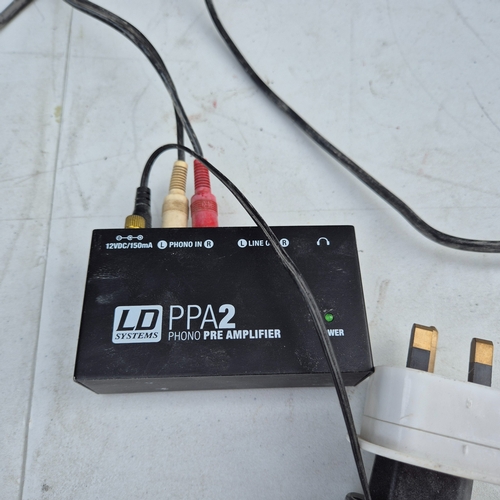 139 - A 1980s Technics SL-QL1 Quartz Lock Turntable together with an LD Systems PPA2 Phono Amplifier