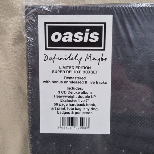 63 - Oasis - Definitely Maybe, 2014 Super Deluxe Boxset, includes Vinyl, 3x CDs, Coffee Table Book & Extr... 