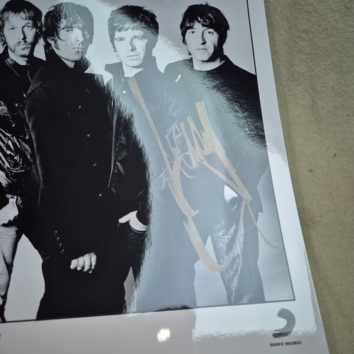 213 - Oasis - Three Official Promotional Photos Signed by Liam Gallagher