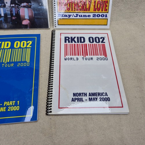214 - Oasis - Six Oasis Tour Itineraries, each containing a list of venues and tour personnel