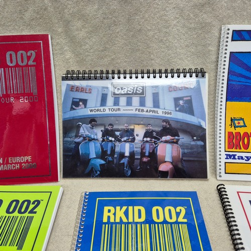 214 - Oasis - Six Oasis Tour Itineraries, each containing a list of venues and tour personnel