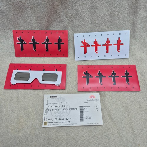 208 - Kraftwerk - Four Sets of 3D Glasses from the Kraftwerk 3-D Concert at the Royal Albert Hall on 21st ... 