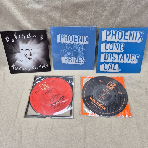 140 - Five Vinyl Records to include Singles by The Cars, Phoenix and Marc Almond (some are sealed)