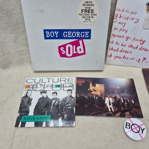 42 - Boy George - Two Vinyl Singles by Boy George to include Culture Club Move Away and Sold Box with Pos... 