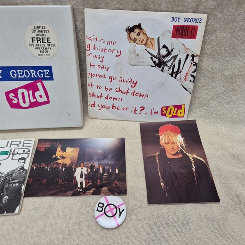 42 - Boy George - Two Vinyl Singles by Boy George to include Culture Club Move Away and Sold Box with Pos... 