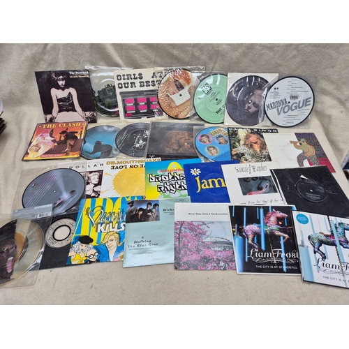144 - A Mixed Lot of Vinyl Singles to include Picture Discs