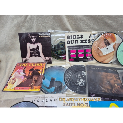 144 - A Mixed Lot of Vinyl Singles to include Picture Discs