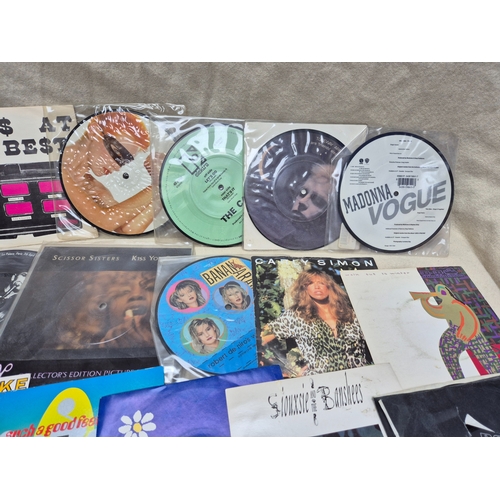 144 - A Mixed Lot of Vinyl Singles to include Picture Discs