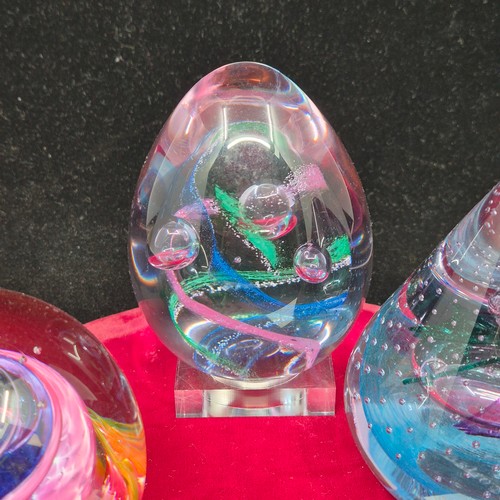 Three Scottish Glass Paperweights - a Caithness Limited Edition Tears ...