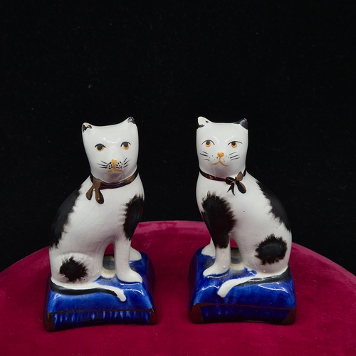 78 - A Pair of Miniature Antique Staffordshire Cats