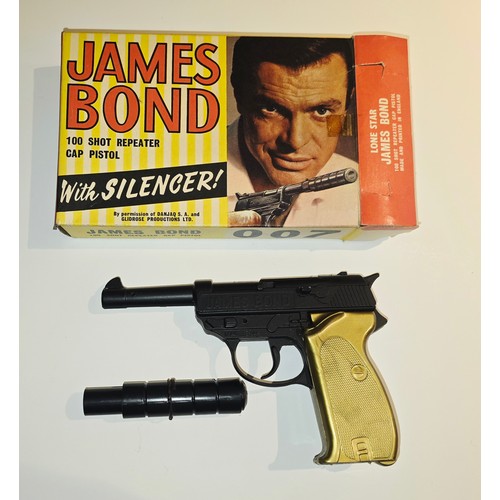 2 - Vintage and boxed - 1960s Lonestar James Bond Cap Pistol Toy Gun