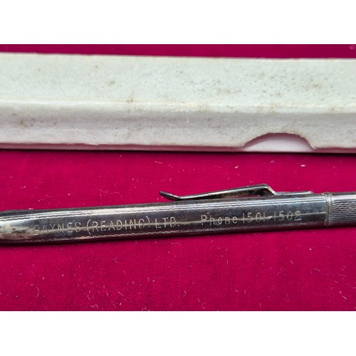 62 - A Silver Hallmarked Pencil from Baynes (Reading) Ltd (approx 10g)
