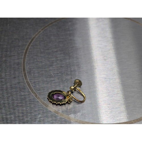 66 - A 9ct Gold Amethyst Necklace together with a Pair of Amethyst Earrings